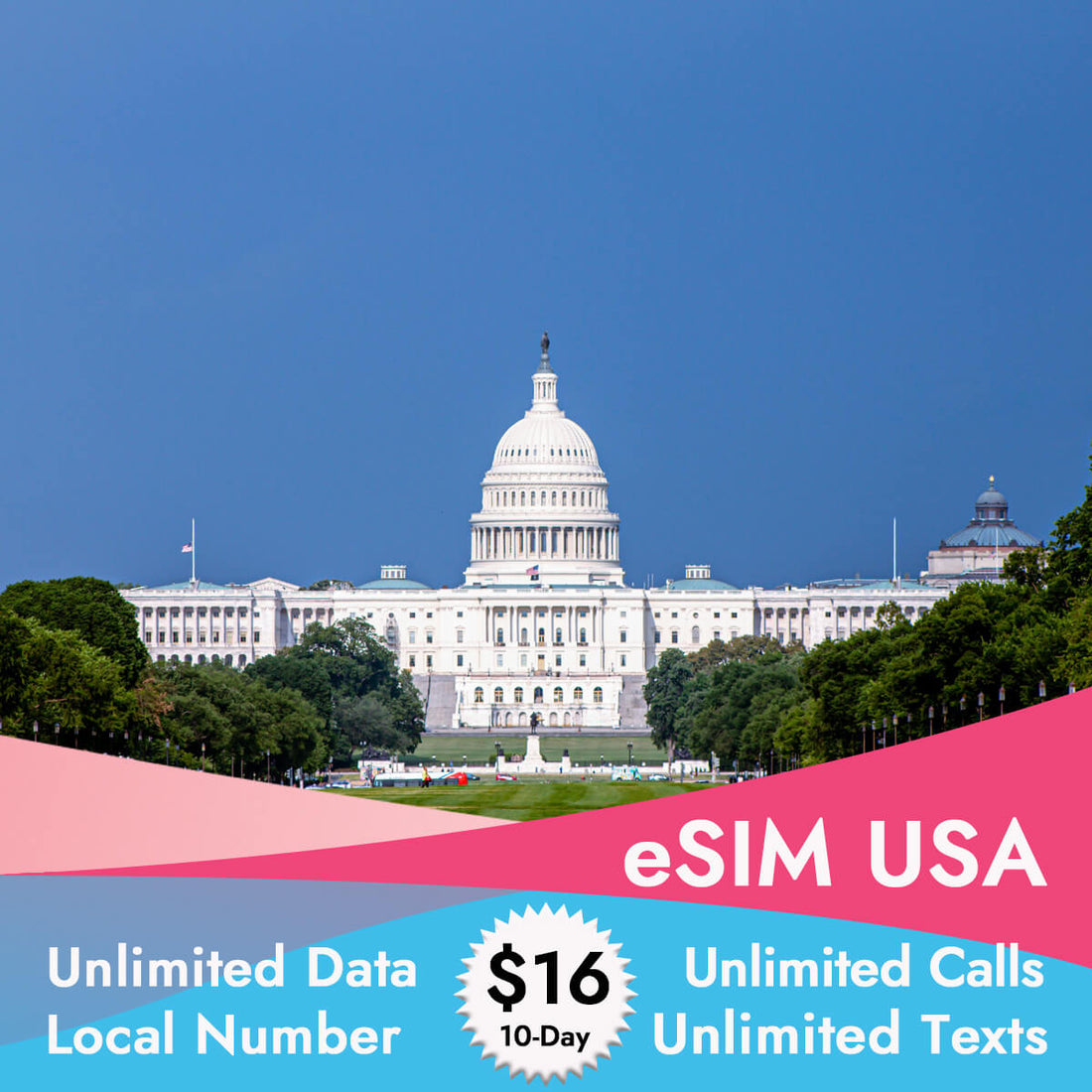 10-Day US eSIM Unlimited Data Calls & Texts