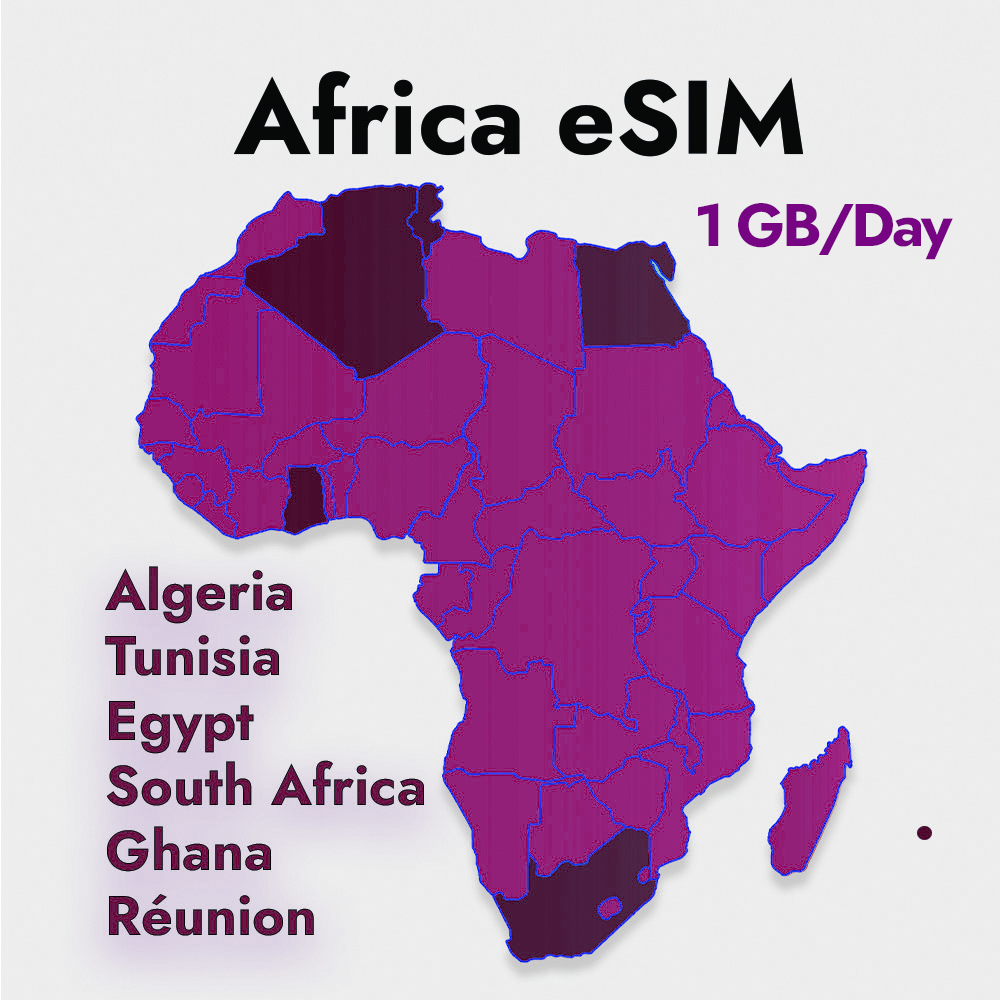 Africa eSIM Bundle Egypt to South Africa Daily 1GB