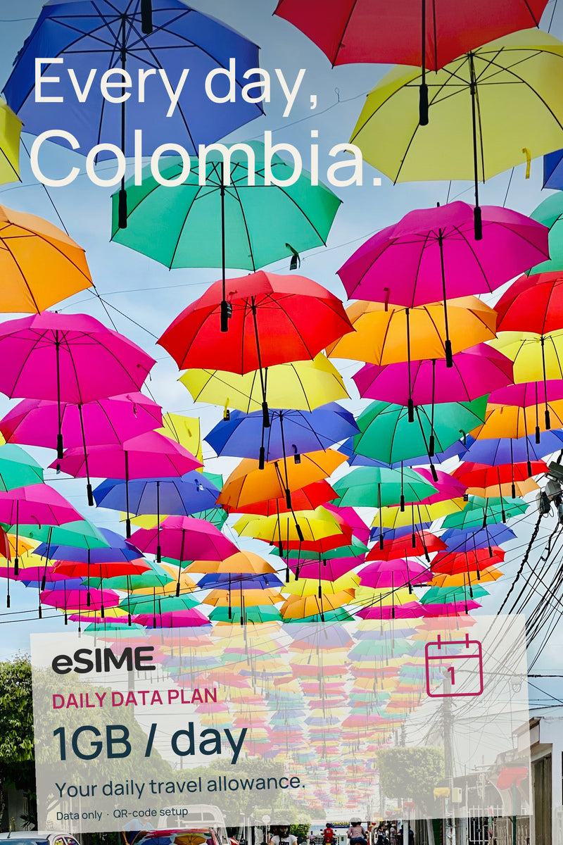 Colombia eSIM | 1GB Daily High-Speed Data for Travelers
