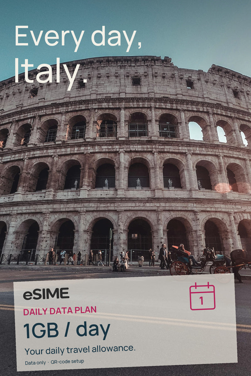 eSIM 1GB Data per Day in Italy