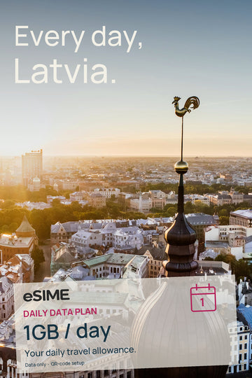 eSIM 1GB Data per Day in Latvia