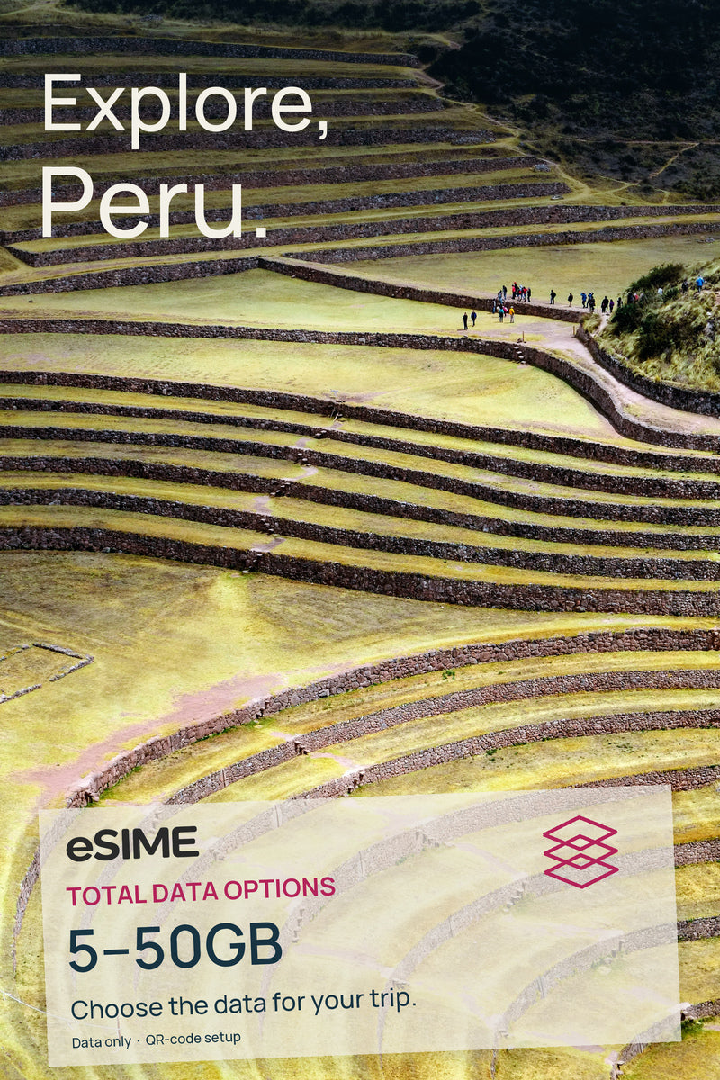 Prepaid Peru eSIM for Travel Total 5-50GB Data Plans