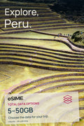 Prepaid Peru eSIM for Travel Total 5-50GB Data Plans