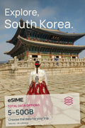 5GB/10GB/20GB/30GB/50GB Data eSIM in South Korea