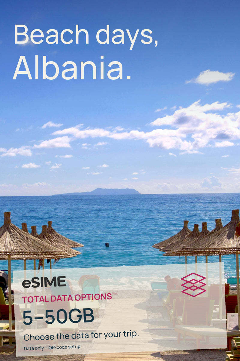 5GB/10GB/20GB/30GB/50GB Data eSIM in Albania