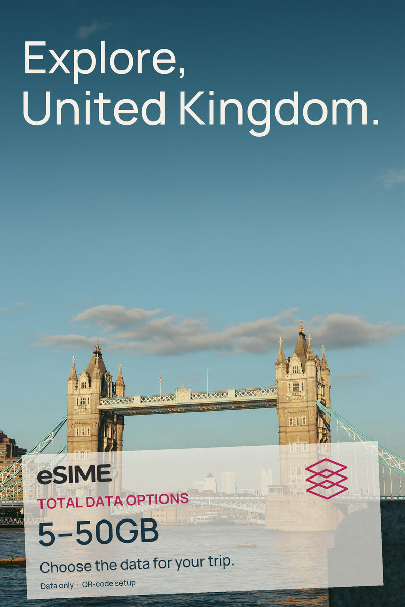 5GB/10GB/20GB/30GB/50GB Data eSIM in United Kingdom